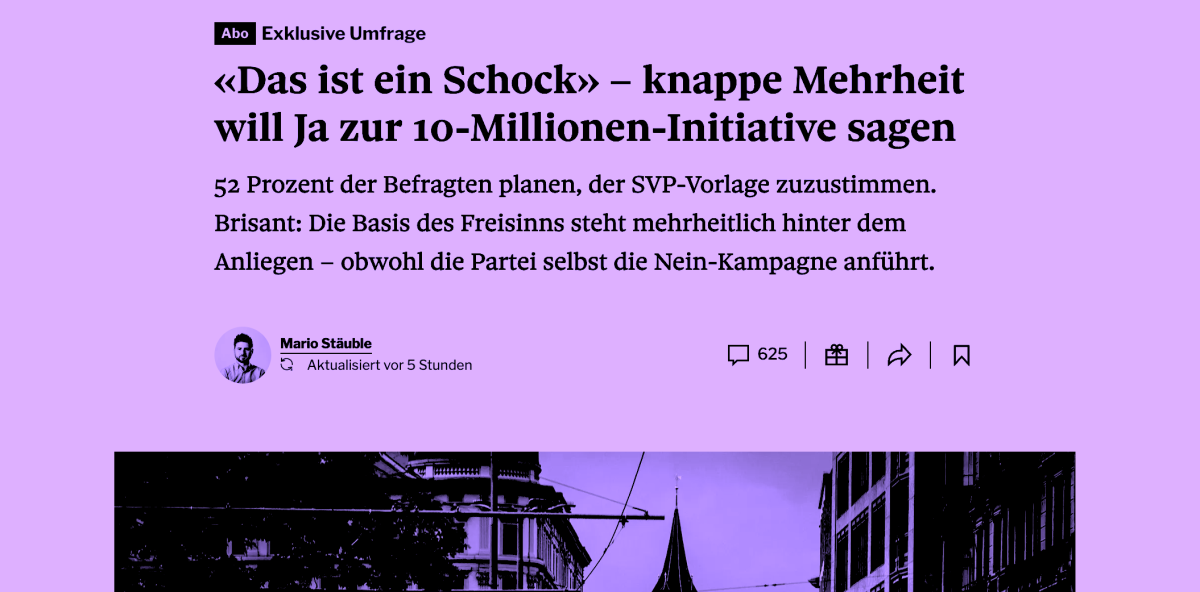 10-Millionen-Initiative: NEIN – aber...